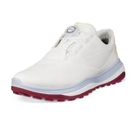 (UK 6, White/Air) Ecco Womens 2026 LT1 Boa Fastening Waterproof Leather Spikeless Golf Shoes