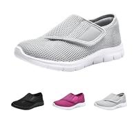 UK 6 Women's Extra Wide Fit Diabetic Shoes Ladies Easy Close Adjustable Orthopedic Sneakers for Swollen Feet Plantar Fasciitis Outdoor Lightweight Walking Shoes