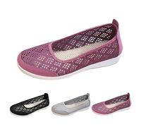 UK 6 Womens Hollow Out Walk Shoes Pumps Breathable Soft-Soled Flats Shoes Low Top Loafers Classic Slip-On Driving Nurse Work Walking Trainers Purple Footwear New
