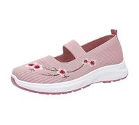 UK 6 Women's Mary Jane Orthopedic Shoes Slip on Soft Cushion Walking Elastic Trainers Casual Comfortable Working Nurse Shoes Breathable Walking Running Trainers Clearance A2_Pink