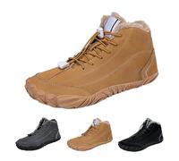 UK 6 Womens Mens Winter Barefoot Boots Warm Shoes Faux Fur Lined Wide Toe Box Snow Boots Outdoor Water Resistant Ankle Booties Ankle Sneakers Stylish Yellow Footwear Gift