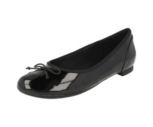 (UK 7.5, Black) Ladies Clarks Ballerina Style Flats Couture Bloom - D Fit