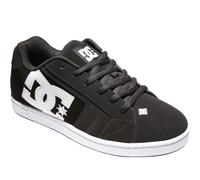 (UK 7.5, Black/White) DC Shoes Mens Net Leather Low Rise Skateboarding Trainers Sneakers Shoes