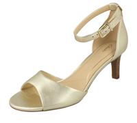 (UK 7.5, Champagne (Gold)) Ladies Clarks Elegant Heeled Sandals Laureti Grace - D Fit
