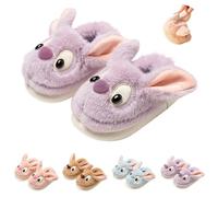 UK 7.5 Kids Slippers for Girls Boys Slippers Cute Anime Cartoon Novelty House Shoes Little Big Kid Closed Back Plush Fun Animal Slip on Mules Bedroom Slipper Home Shoes Purple