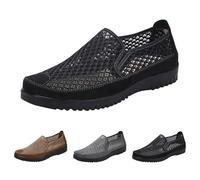UK 7.5 Men's Casual Loafers Walking Shoes Dressy Comfortable Mesh Hollow Out Slip on Driving Shoes Summer Trend Breathable Slip Ons for Work Driving Business House Shoe Footwear Black