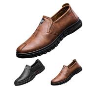 UK 7.5 Men's Slip-on Loafers Mens PU Leather Penny Shoes Business Formal Dress Loafers Wide Fit Moccasins Driving Shoes Soft Cushioned for All-Day Wear Comfort Brown