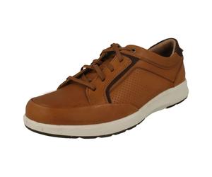 (UK 7.5, Tan (Brown)) Mens Clarks Casual Lace Up Shoe Un Trail Form - G Fit