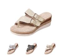 UK 7.5 Women's Platfrom Wedge Mules Sandals with Lace up Fron Decor- Open Toe Slip on Womens Slides Shoes for Vacation Summer Beach Ladies Footwear 003_Gold