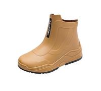 UK 7.5 Womens Wellington Boots Slip On Garden Shoes Lightweight Waterproof Rain Boots Short Chelsea Booties Ankle Ladies Wellies Anti-Slip Sole Wide Walking Festivals Shoes Yellow