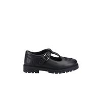 (UK 7, Black) Hush Puppies FIONA Girls Leather School Shoes Black