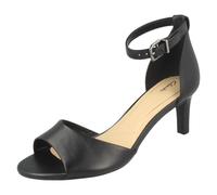 (UK 7, Black) Ladies Clarks Elegant Heeled Sandals Laureti Grace - D Fit