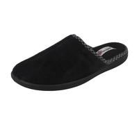 Padders Luke Wide Fitting Mens Memory Foam Mule Open Back Slippers - Black, UK7