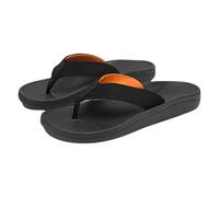 UK 7 Men Flip Flops with Arch Support Orthotic Sandals Plantar Fasciitis Sport Beach Pool Slides Comfortable Cushion Walking Summer Slip on Slippers Footwear Gift 002_Black