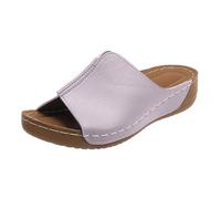 UK 7 Open Toe Low Wedge Mules for Women Clearance Orthopedic Slides Ladies Summer Slip on Leopard Print Comfy Memory Foam Insole Sliders Sandals Beach Slippers Footwear Gifts Grey