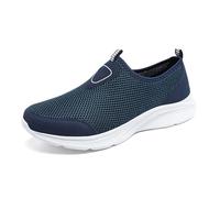 UK 7 Slip on Trainers Mens Loafers Breathable Mesh Walking Shoes Casual Soft Sole Walk Sports Pumps Summer Sneaker Slip-On Lightweight Comfortable Tennis Athletic Shoes Blue Footwear New