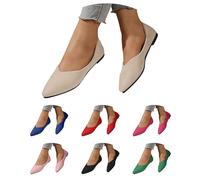 UK 7 Suede Slip on Loafer Flats for Women Ballet Flats Pointed Toe Faux Suede Ladies Ballet Pumps Wedding Party Casual Ballerina Work Dolly Shoes Footwear Gift #01_Khaki