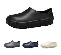 UK 7 Unisex Garden Clog Mens Womens Gardening Shoe Chef Shoes for Men Women Waterproof Work Shoe Short Wellies Short Wellington Boots Footwear Black