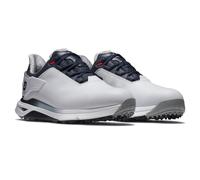 (UK 7, White/Navy/Red) Footjoy Mens Pro SLX Chromoskin Leather Ortholite Waterproof Golf Shoes