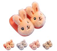 UK 8.5 Girls' Bunny Slippers Cute Open Toe Anime Cartoon Novelty House Shoes Clog Mules Fun Animal Rabbit Slip on Bedroom Slipper Home Shoes for Toddler Little Kid Orange