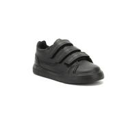 (UK 8.5 Infant) Kickers Infants Black Leather Tovni Trip Trainers