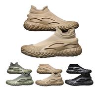 UK 8.5 Mens Slip on Trainers Barefoot Sock Shoes Non-Slip Knit Mesh Breathable Aqua Swim Beach Gym Exercise Walking Shoes Khaki Gift Footwear