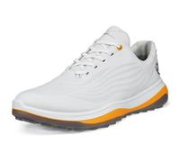 (UK 8-8.5, White/Sunrise) Ecco Mens LT1 Lace Up Waterproof Spikeless Full Grain Leather Golf Shoes