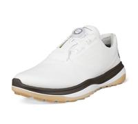 (UK 8-8.5, White/Tarmac) Ecco Mens 2026 LT1 Boa Waterproof Leather Cushioned Spikeless Golf Shoes