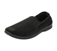 (UK 8, Black) Mens Spot On Quality Slippers