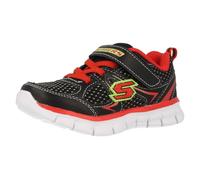 (UK 8 Child, Black/Red (Black)) Boys Skechers Foamies Mini Dash 95090