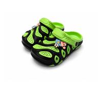 (UK 8 Child (EU 26), Green - Black) Kids Lightweight Clogs Slip On Garden Sandals