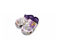 (UK 8 Child (EU 26), Purple - White) Kids Lightweight Clogs Slip On Garden Sandals