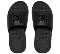 (UK 8) DC Bolsa Slider Flip Flops - Black / Black / Black