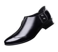 UK 8 Men's Slip-on Loafers Fashion Breathable Pointed Toe Formal Dress Business Oxford Leather Shoes Casual Comfortable Slip-Resistance Leather Shoes for Walking, Parade, Suit, Wedding