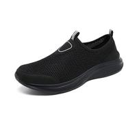 UK 8 Slip on Trainers Mens Loafers Breathable Mesh Walking Shoes Casual Soft Sole Walk Sports Pumps Summer Sneaker Slip-On Lightweight Comfortable Tennis Athletic Shoes Black Footwear New