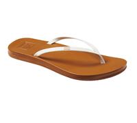 (UK 8, White/Tan) Reef Womens Cushion Slim Summer Beach Pool Sandals Thongs Flip Flops - Palmia