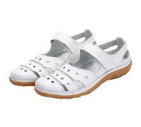 UK 8 Womens Athletic Sandals Closed Toe Fisherman Sandals Ladies Hollow out Roman Sandal Comfort Faux Leather Summer Beach & Pool Shoes Touch Fasterning Closure A1_Clearance White