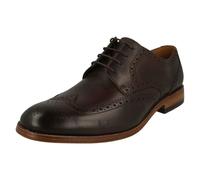 (UK 9.5, Dark Brown (Brown)) Mens Clarks Formal Brogue Detailed Shoes James Wing - G Fit