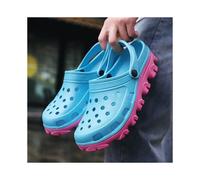 (UK 9.5--EU 44, Blue Powder) Mens Garden Clogs Slip on Mules Sandal Beach Pool Chef Hospital Size 3-14 New