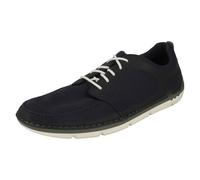 (UK 9.5, Navy (Blue)) Mens Clarks Casual Lace Up Trainers Step Maro Sol - G Fit