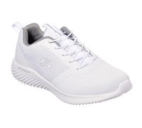 (UK 9.5, White) Skechers Mens 2021 Bounder Slip On Mesh Memory Foam Trainers