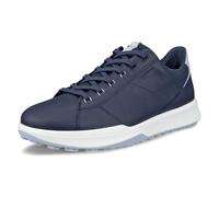 (UK 9-9.5, Marine/Concrete) Ecco Mens Street Vibe Lace Up Waterproof Spikeless Leather Golf Shoes