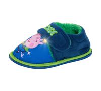 (UK 9 Child) Boys Peppa Pig George Pig Light Up Slippers Infants Dino Fur Lined House Shoes