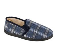 Dunlop Mens Martyn Twin Gusset Slip On Thermal Carpet Slippers With Warm Fleecy Lining Navy 9 UK