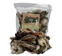 UK Air Dried Rabbit Ears with Fur x 180g for Dogs - 100% Natural Treats - Grain & Gluten Free