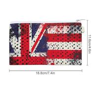 UK and USA Flags Vintage Print Coin Purse Cute Change Pouch Wallet Clutch Bag with Zip