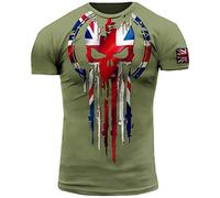UK Army British Veteran Combat Military Camouflage T-Shirt Regular Fit Short Sleeve Size L Medium Olive (as8, Alpha, l, Regular, Regular)