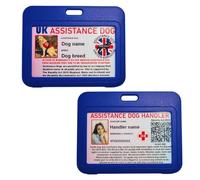 UK Assistance Dog & Handler Information Card Set with Secure Protective Case - Double-Sided, Credit Card Size, Includes Dog & Handler Photo, Emergency Contact, QR Code Linking to Equality Act