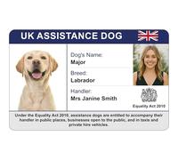 UK Assistance Dog ID Card with Photo | Equality Act 2010 Access Card | Personalised Dog & Handler Details | CR80 PVC Card | Blue Official Style Design