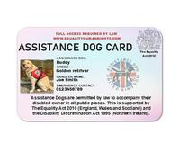 UK Assistance Dog ID Card with QR Code, Equality Act 2010 Info,Custom Photo,Upgradeable with Lanyard,Card Holder,Dog Vest